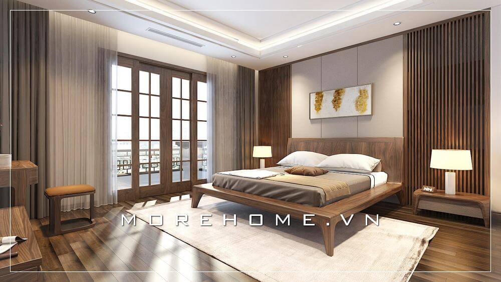 Giường ngủ gỗ óc chó tự nhiên